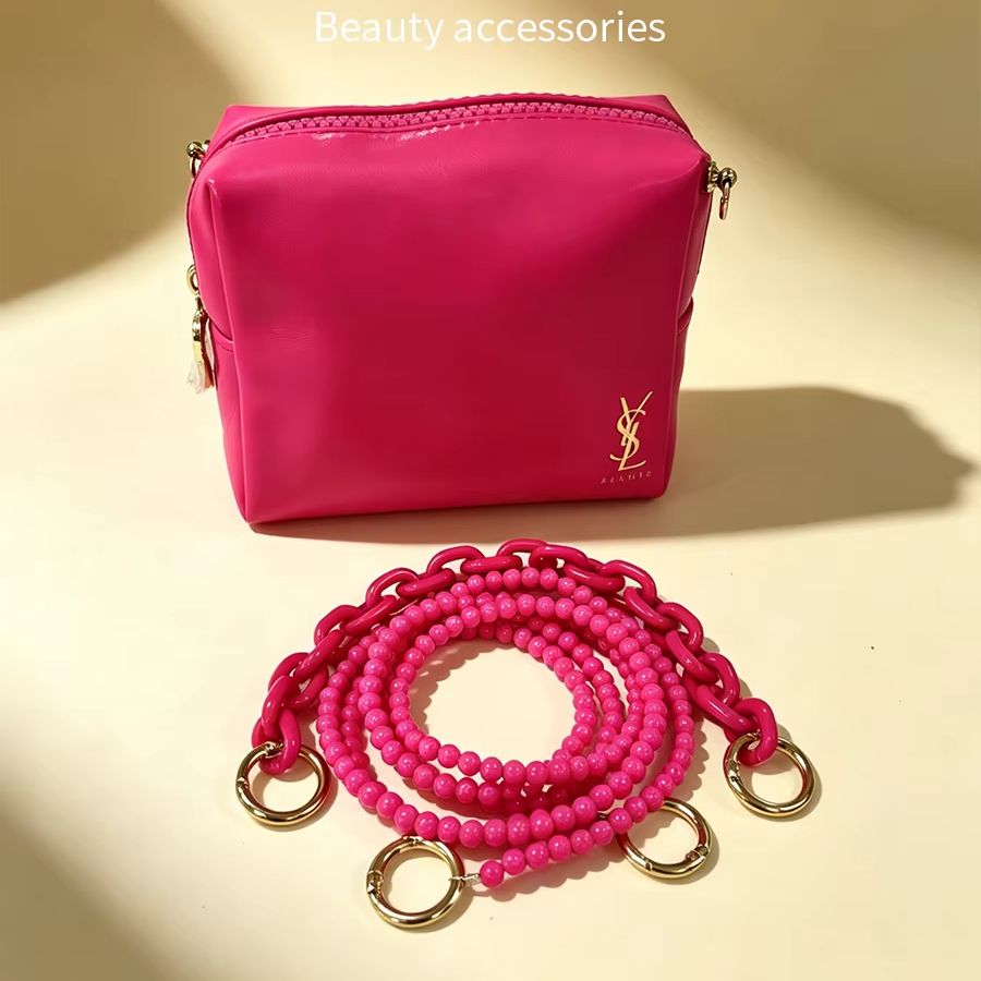 Ysl Beauty Makeup Bag - حقيبة ييف سان لوران YSL وردية
