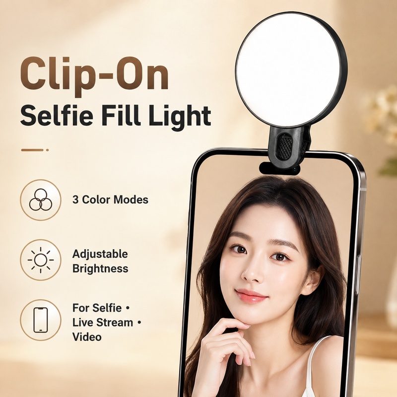 Beauty Makeup Camera - ضوء LED محمول RGB صغير مع