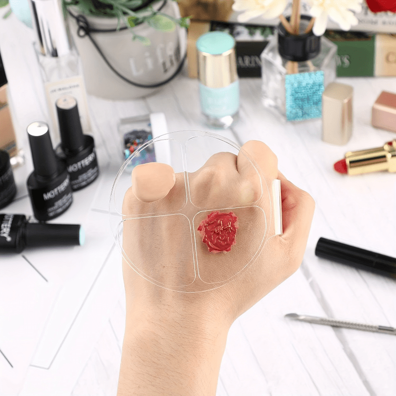 Beauty Makeup Tools - لوحة خلط ألوان أكريليك دائرية بأربع