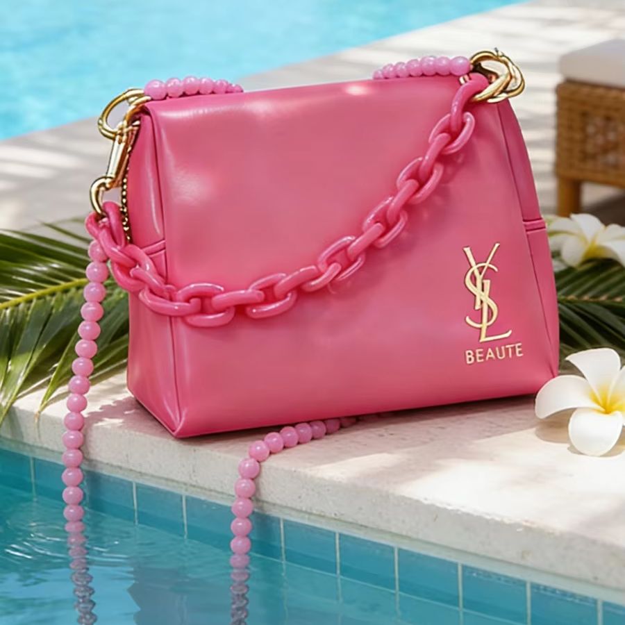 حقيبة ييف سان لوران YSL وردية  - مراجعة Ysl Beauty Makeup Bag وسعره