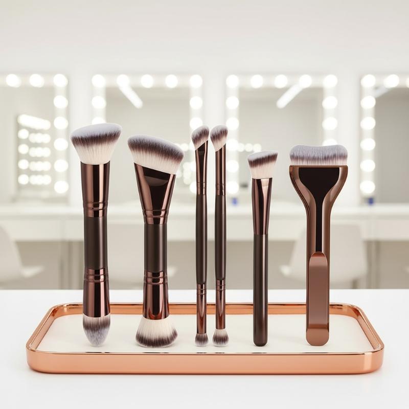 مجموعة فرش مكياج للوجه برأسين، - مراجعة Huda Beauty Makeup Brush Set وسعره